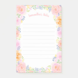 ピンクローズウォーターカラーフローラかわいいバラガーデン ポストイット