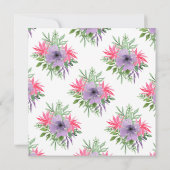 ピンクローズウォーターカラーフローラモダンクインセアニラ 招待状 (裏面)