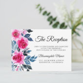 ピンクローズウォーターカラー植物結婚披露宴 エンクロージャーカード (スタンド正面)