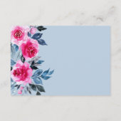 ピンクローズウォーターカラー植物結婚披露宴 エンクロージャーカード (裏面)