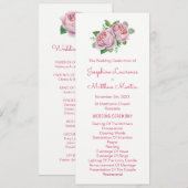 ピンクローズウォーターカラー結婚式 プログラム (正面/裏面)