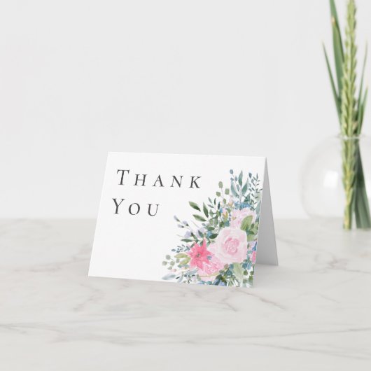 ピンクローズウォーターサンキューカード サンキューカード (正面)