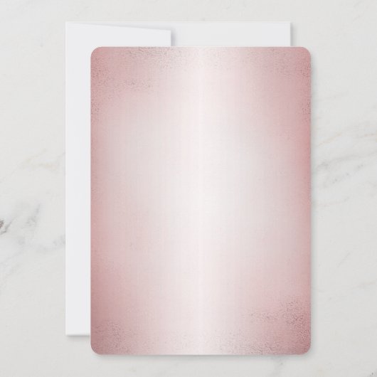 ピンクローズウォーター色フローラガールバプテスマ 招待状 (裏面)