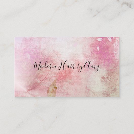 ピンクローズウォーター色抽象芸術アポイントメントアラーム 名刺 (裏面)