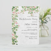 ピンクローズウォールヴィンテージジャーナルバチェロレッテ 招待状 (スタンド正面)