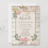 ピンクローズウッドメイソンジャールライトSブライダルシャワー 招待状 (正面)