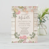 ピンクローズウッドメイソンジャールライトSブライダルシャワー 招待状 (スタンド正面)
