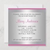 ピンクローズウーマンズバースデーパーティー 招待状 (裏面)