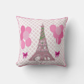 ピンクローズエッフェルタワーバラトピアリーバルーン クッション (正面)
