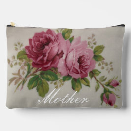 ピンクローズエレガンスプリントカットソーバッグ アクセサリーポーチ