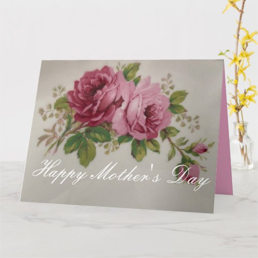 ピンクローズエレガンス カード (黄色い花)