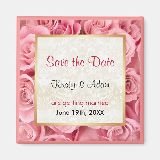 ピンクローズエレガンス マグネット (正面)