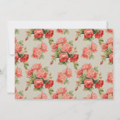 ピンクローズエレガントパーソナライズされたガーリーフローラ ノートカード (裏面)