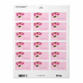 ピンクローズエレガントフローラアートフラワーズブーケ ラベル (フルシート)