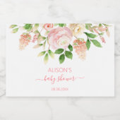 ピンクローズエレガントフローラガールベビーシャワーミニ リキュールボトルラベル (シングルラベル)