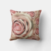 ピンクローズエレガントフローラ素朴ファームハウスシック クッション (裏面)