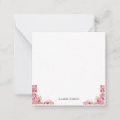 ピンクローズエレガントフローラ ノートカード (正面)