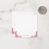 ピンクローズエレガントフローラ ノートカード (正面/裏面インサイチュ)