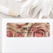 ピンクローズエレガントブライダルシャワーパーティの招待状 ラベル (インサイチュ)