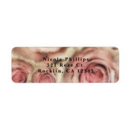 ピンクローズエレガントブライダルシャワーパーティの招待状 ラベル