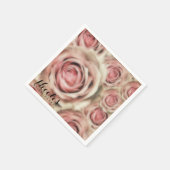 ピンクローズエレガントブライダルシャワーフローラパーティー スタンダードカクテルナプキン (角)