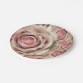 ピンクローズエレガントブライダルシャワーフローラパーティー ペーパープレート (アングル)