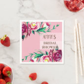 ピンクローズエレガントブライダルシャワー紙ナプキンス スタンダードカクテルナプキン (インサイチュ)