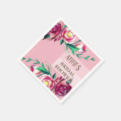 ピンクローズエレガントブライダルシャワー紙ナプキンス スタンダードカクテルナプキン (角)