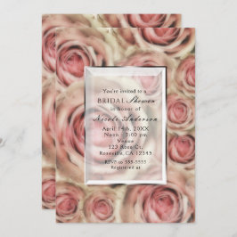 ピンクローズエレガントブライダル任意のイベント招待状 招待状