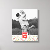 ピンクローズエレガント壁紙 |モノグラムの写真 キャンバスプリント (正面)