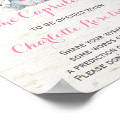 ピンクローズエレファントタイムカプセル1st誕生日サイン ポスター (角)