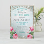 ピンクローズエンチャンテッドガーデンプレプロムパーティー 招待状 (スタンド正面)