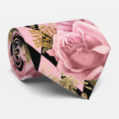 ピンクローズオンハーレクイン ネクタイ (ロール)