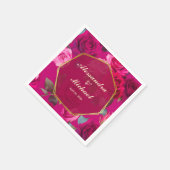 ピンクローズオンビバマゼンタ | 結婚s スタンダードカクテルナプキン (角)