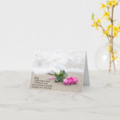 ピンクローズオンビーチサンド悔やみや弔慰サンキューカード カード (黄色い花)