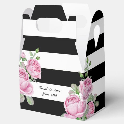 ピンクローズオンブラックストライプカスタム フェイバーボックス (オープン)