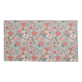 ピンクローズオンブルーイングリッシュコテージ 枕カバー (裏面)