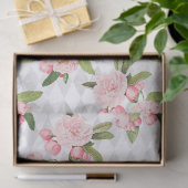 ピンクローズオンボー市松模様にドデコパッジ 薄葉紙 (ギフト)