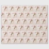 ピンクローズオン結婚式招待状文具 ラッピングペーパー (フラット)