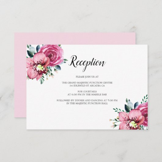 ピンクローズオーキズフローラ結婚披露宴 エンクロージャーカード (正面/裏面)