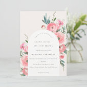 ピンクローズオーキッドアーチウォーターフローラ結婚ズ 招待状 (スタンド正面)