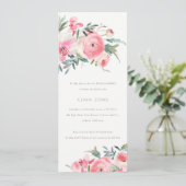 ピンクローズオーキッドウォーターカラーフローラブライダルシャワー 招待状 (スタンド正面)