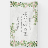 ピンクローズオールドウォールヴィンテージスタイルジャーナル結婚ズ 横断幕 (縦)