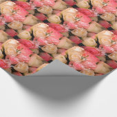 ピンクローズカスタム文字ハッピーマザーズデイフローラ ラッピングペーパー (角)