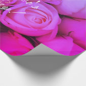 ピンクローズカスタム文字ハッピーマザーズデイフローラ ラッピングペーパー (角)