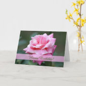 ピンクローズカスタム誕生日カード カード (黄色い花)
