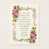 ピンクローズカソリッ結婚クスの祈りの言葉カード (正面)