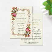 ピンクローズカソリッ結婚クスの祈りの言葉カード (デスク)