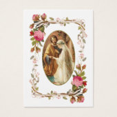 ピンクローズカソリッ結婚クスの祈りの言葉カード (正面)