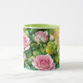 ピンクローズガーデンアートマグカップ マグカップ (中央)